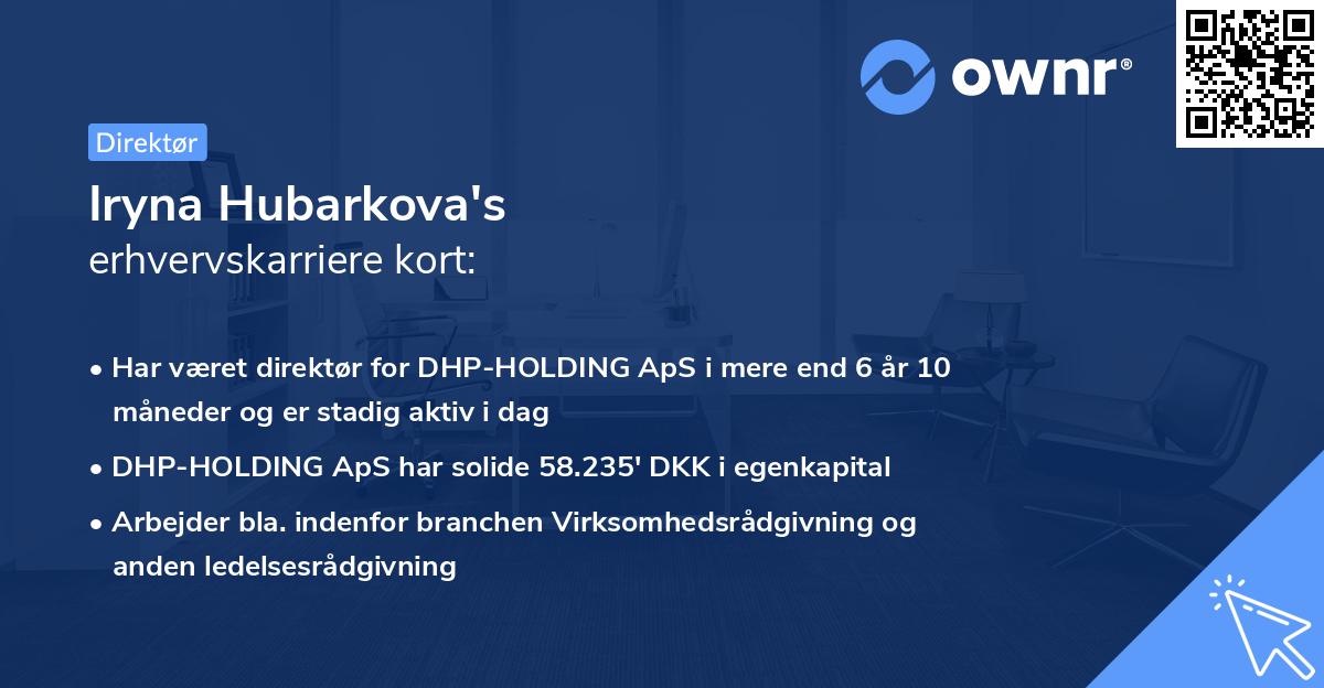 Iryna Hubarkova's erhvervskarriere kort