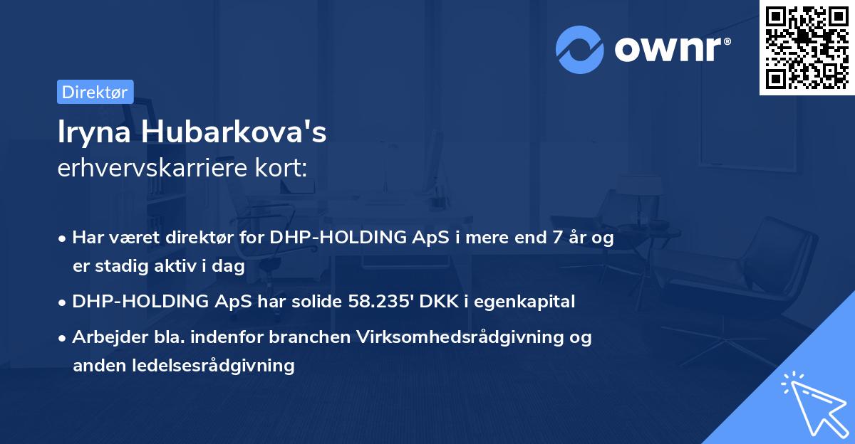 Iryna Hubarkova's erhvervskarriere kort