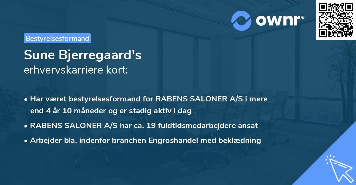 Sune Bjerregaard's erhvervskarriere kort