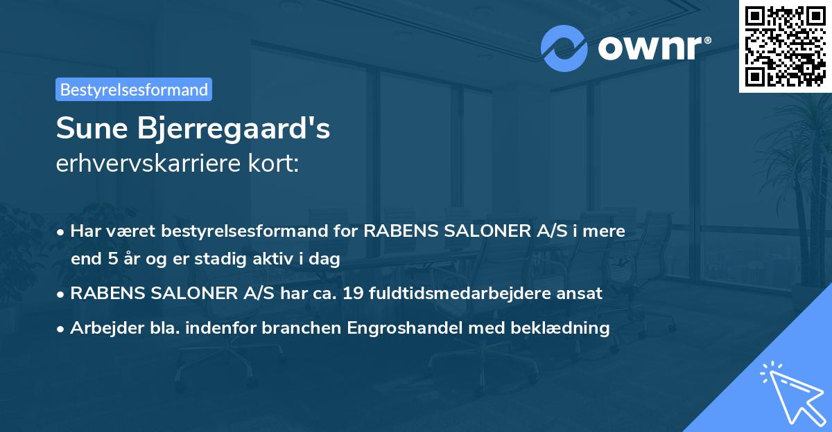 Sune Bjerregaard's erhvervskarriere kort