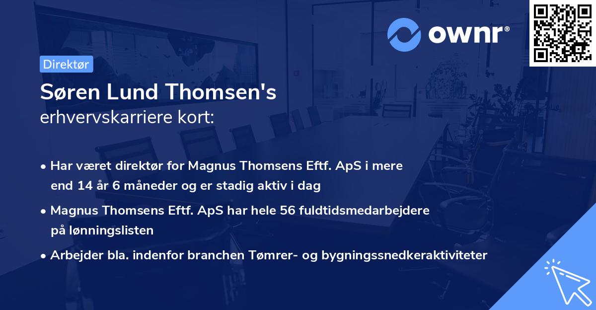 Søren Lund Thomsen's erhvervskarriere kort