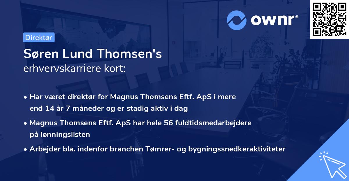 Søren Lund Thomsen's erhvervskarriere kort