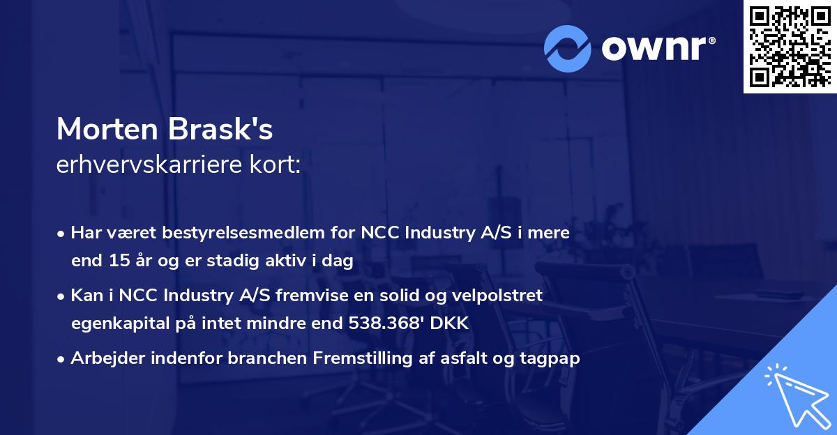 Morten Brask's erhvervskarriere kort