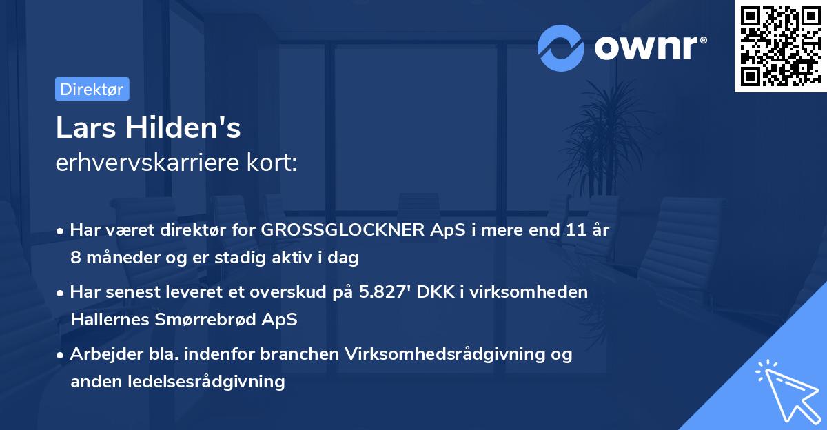 Lars Hilden's erhvervskarriere kort