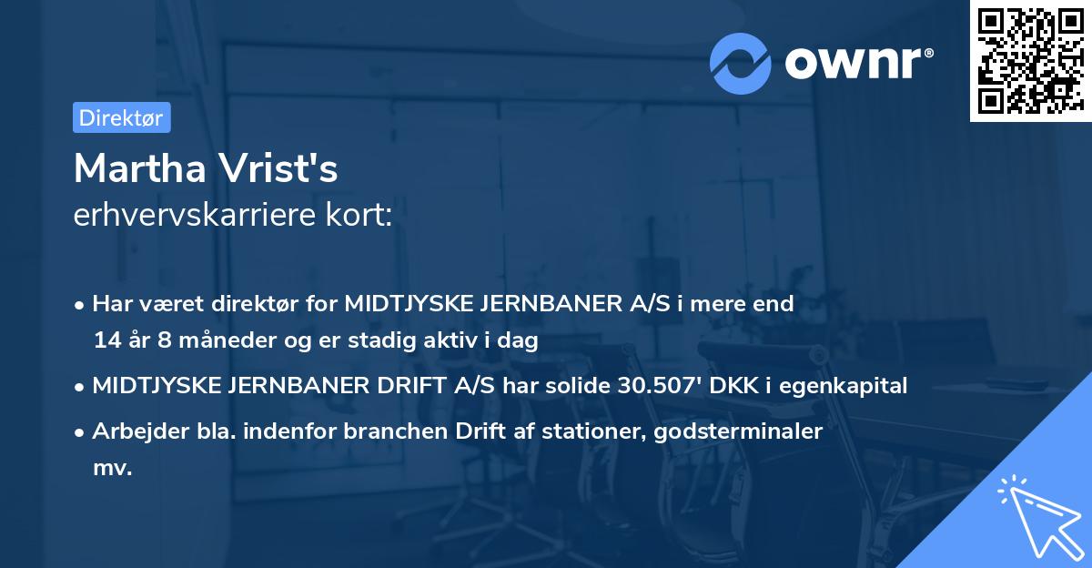 Martha Vrist's erhvervskarriere kort