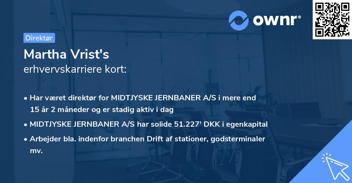 Martha Vrist's erhvervskarriere kort