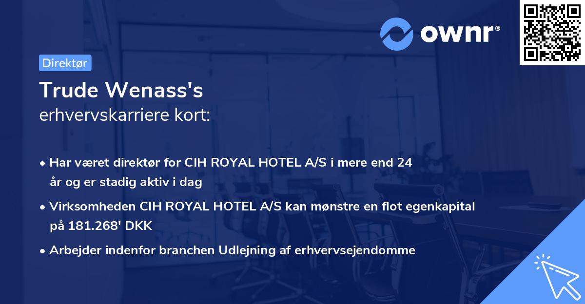 Trude Wenass's erhvervskarriere kort