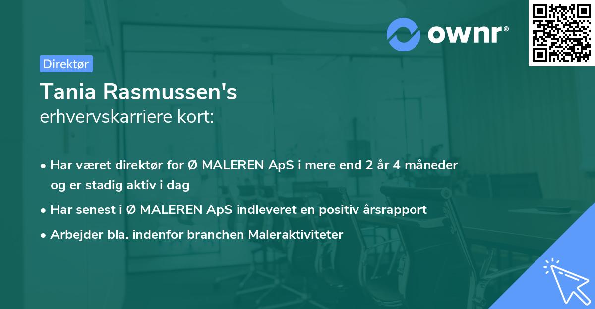 Tania Rasmussen's erhvervskarriere kort