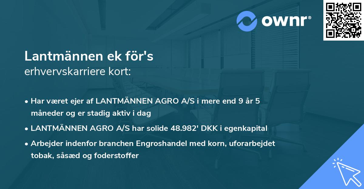 Lantmännen ek för's erhvervskarriere kort