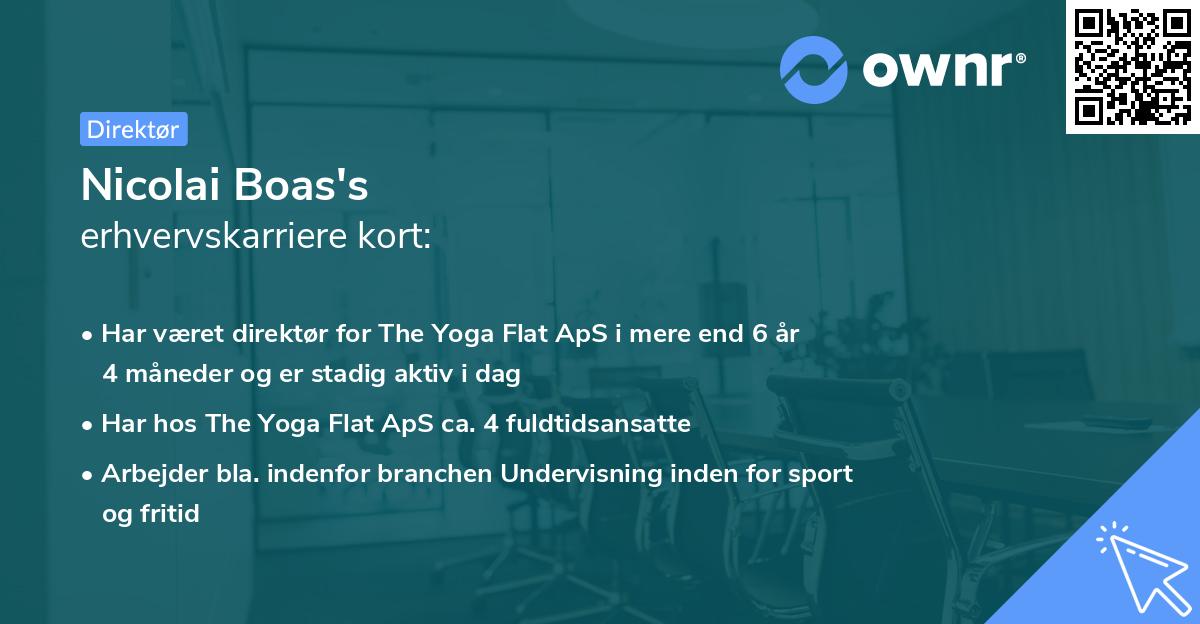 Nicolai Boas's erhvervskarriere kort