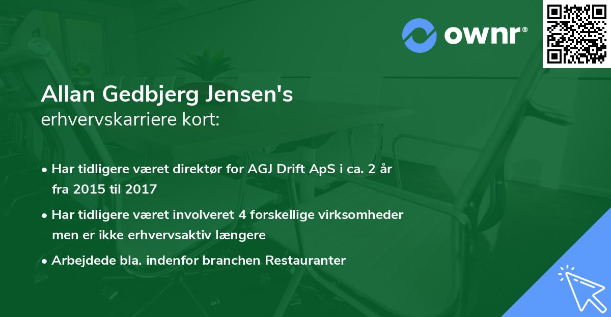 Allan Gedbjerg Jensen's erhvervskarriere kort