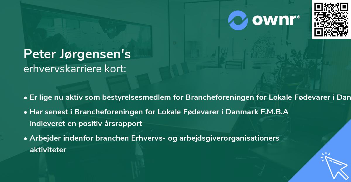 Peter Jørgensen's erhvervskarriere kort