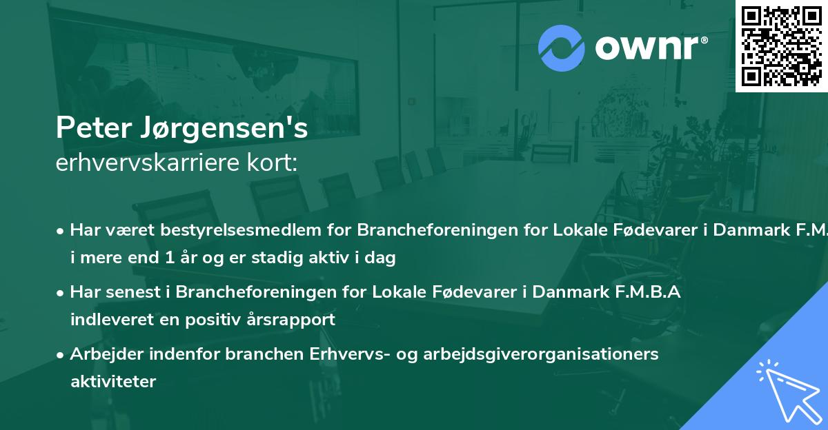 Peter Jørgensen's erhvervskarriere kort