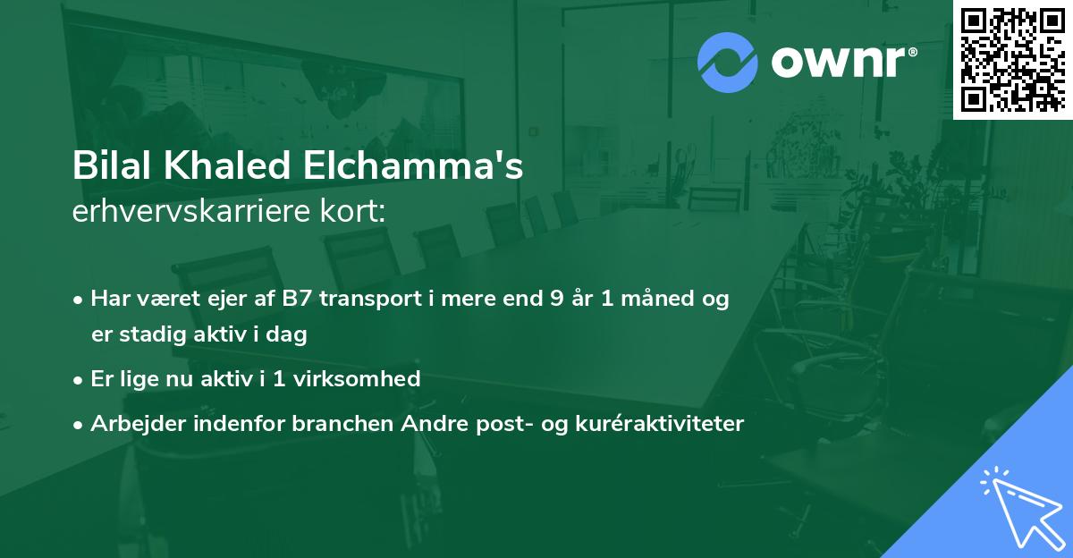Bilal Khaled Elchamma's erhvervskarriere kort