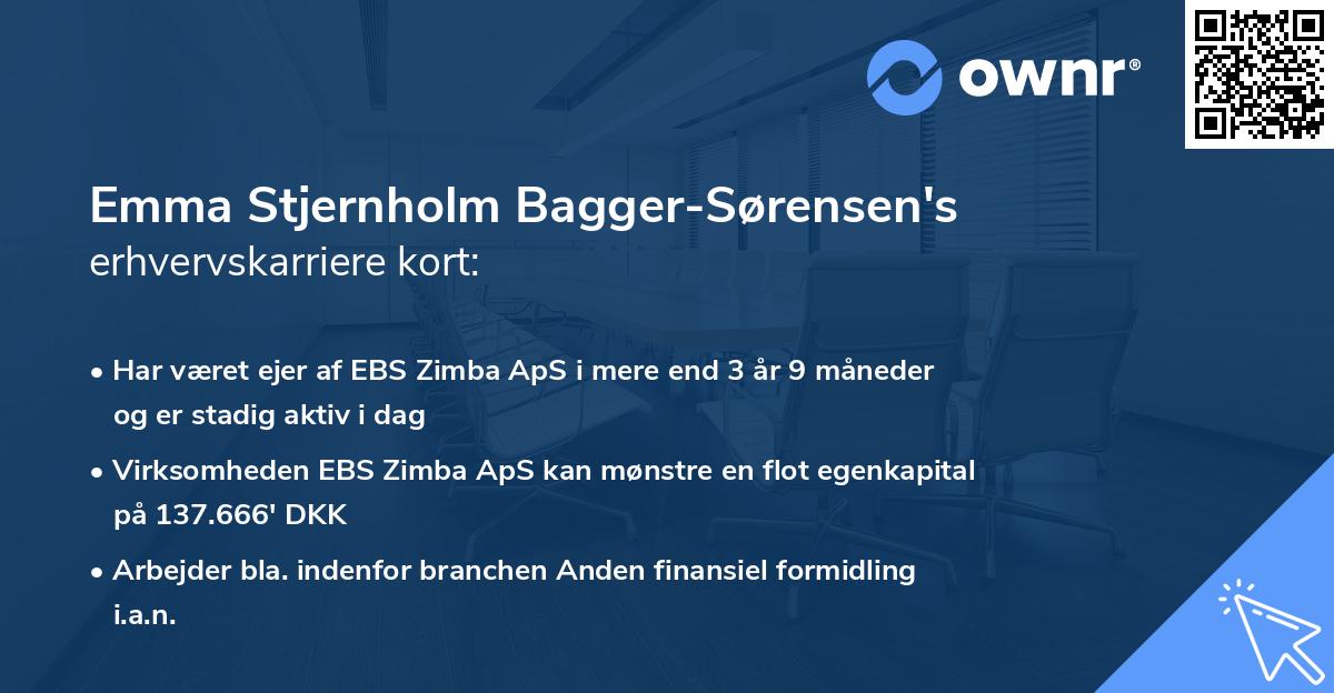 Emma Stjernholm Bagger-Sørensen's erhvervskarriere kort