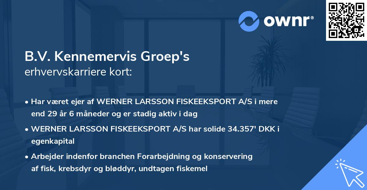 B.V. Kennemervis Groep's erhvervskarriere kort