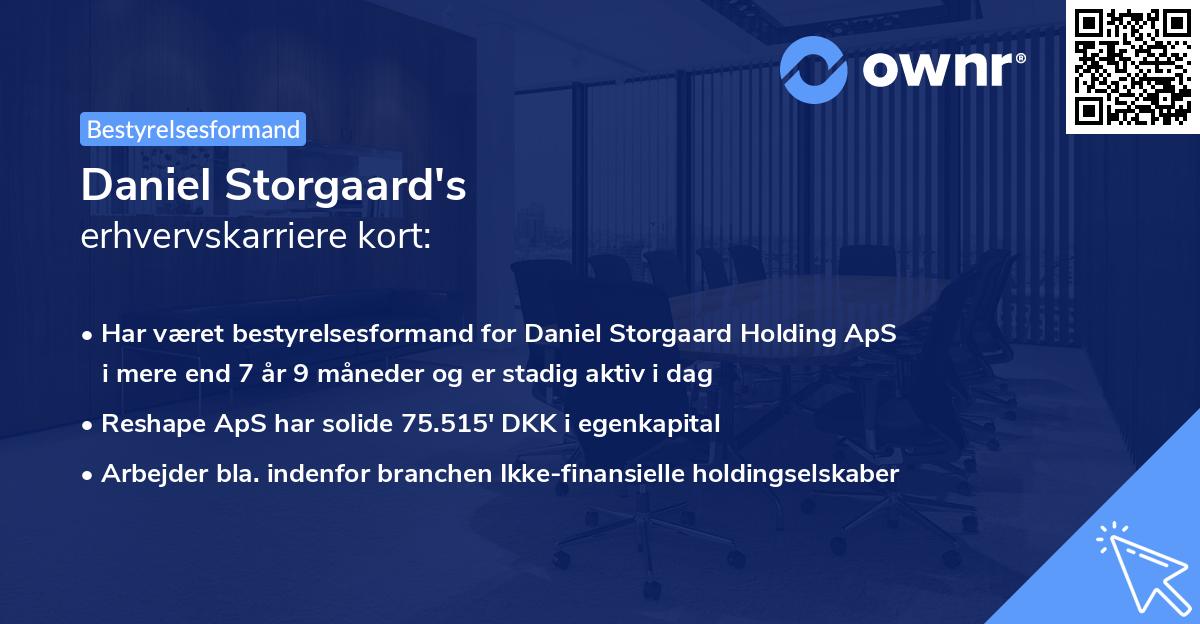 Daniel Storgaard's erhvervskarriere kort