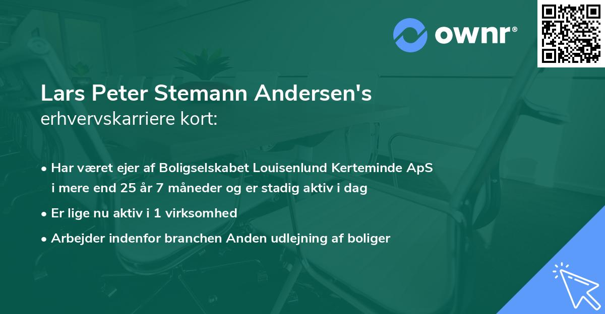 Lars Peter Stemann Andersen's erhvervskarriere kort