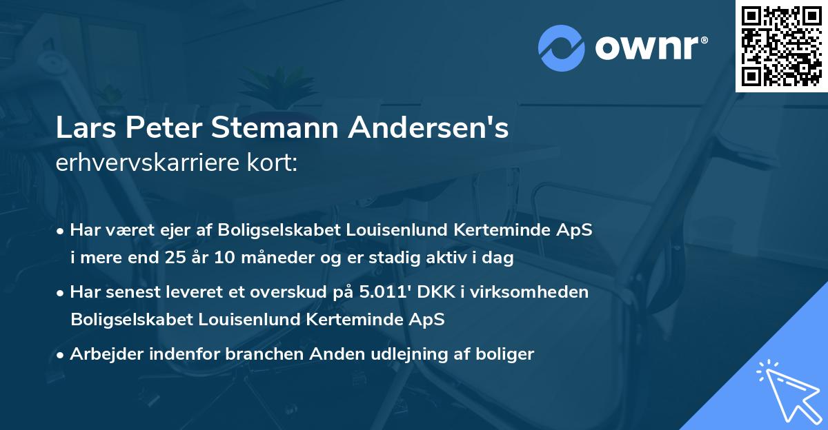 Lars Peter Stemann Andersen's erhvervskarriere kort