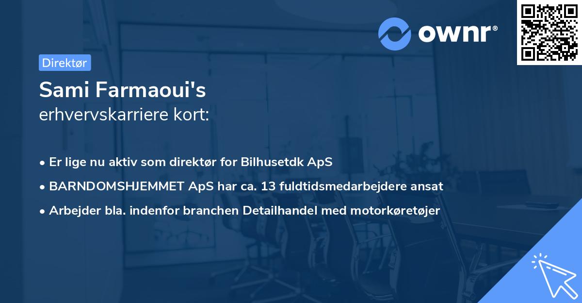 Sami Farmaoui's erhvervskarriere kort