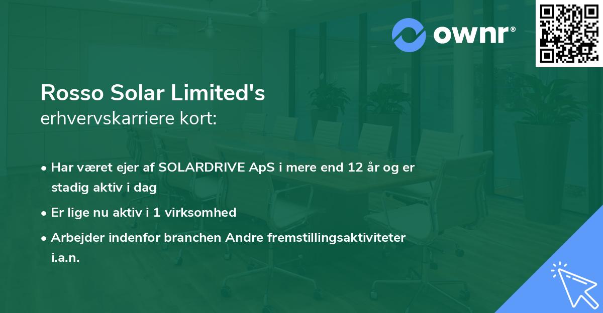 Rosso Solar Limited's erhvervskarriere kort