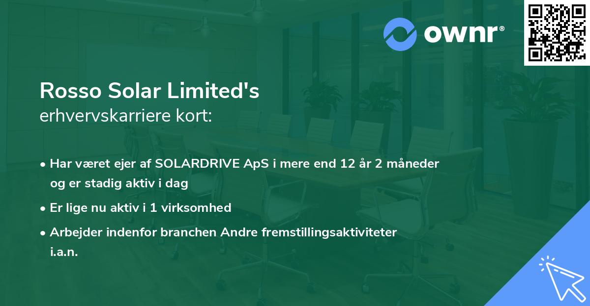 Rosso Solar Limited's erhvervskarriere kort