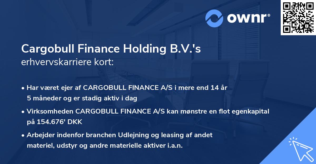 Cargobull Finance Holding B.V.'s erhvervskarriere kort