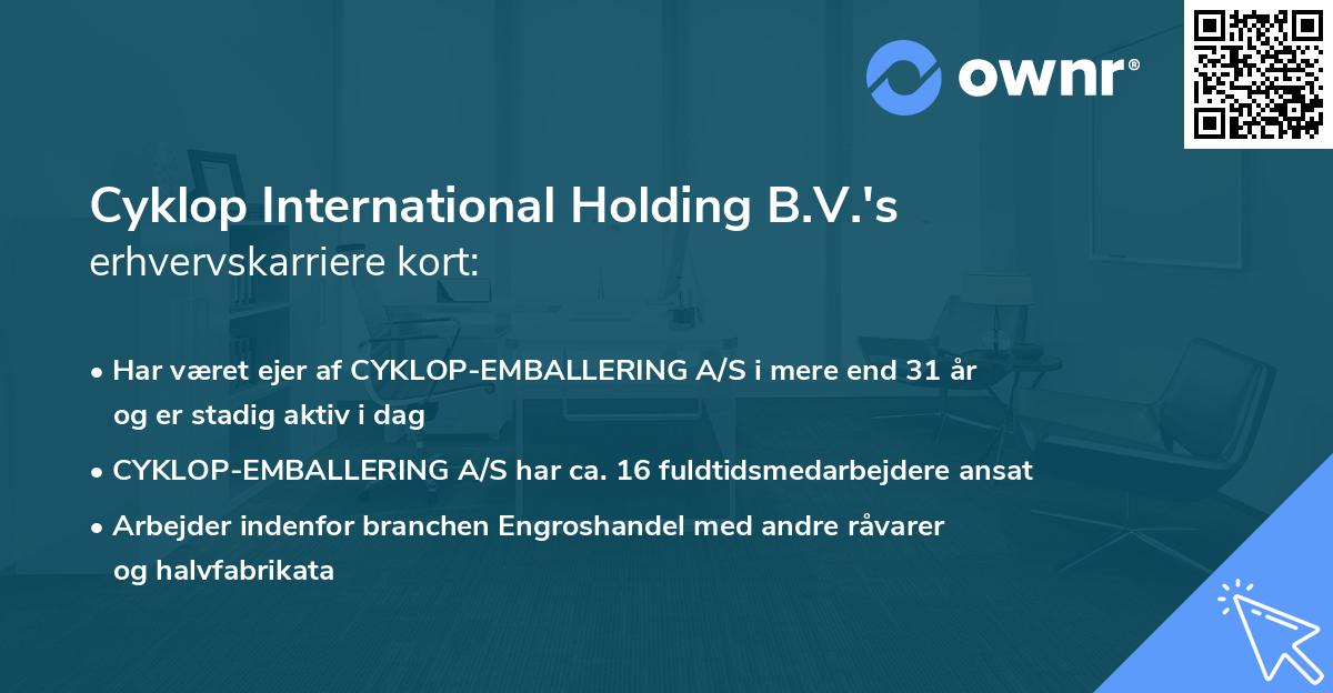Cyklop International Holding B.V.'s erhvervskarriere kort