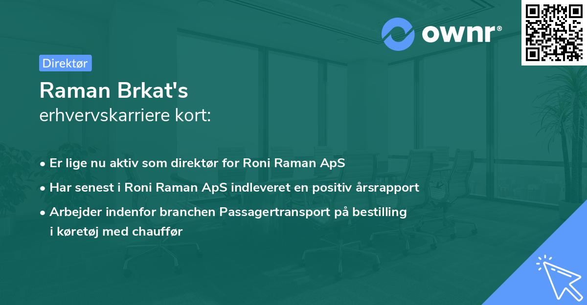 Raman Brkat's erhvervskarriere kort