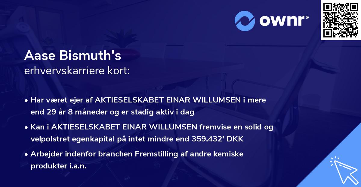 Aase Bismuth's erhvervskarriere kort