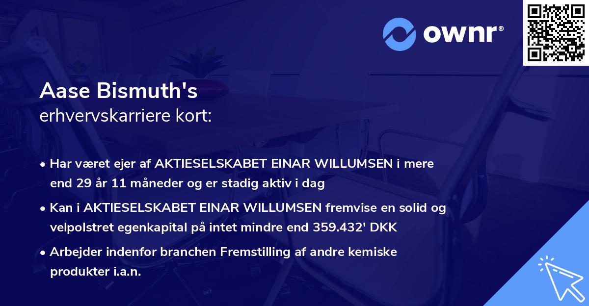 Aase Bismuth's erhvervskarriere kort