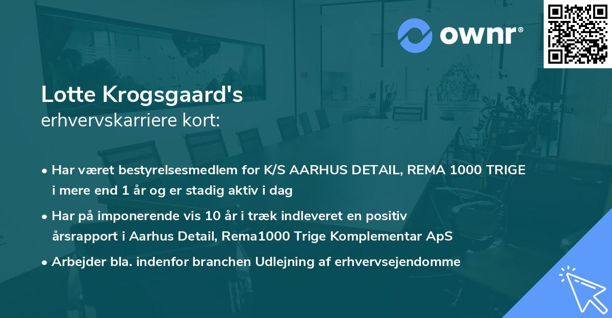 Lotte Krogsgaard's erhvervskarriere kort