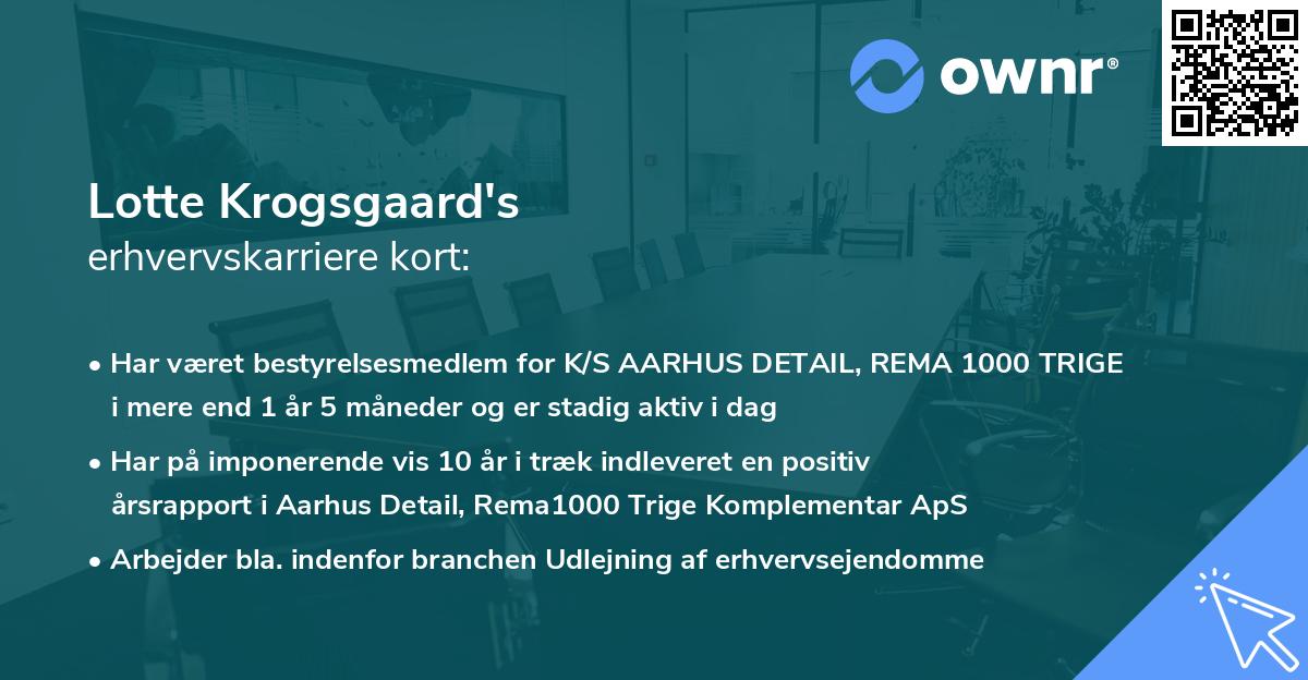 Lotte Krogsgaard's erhvervskarriere kort