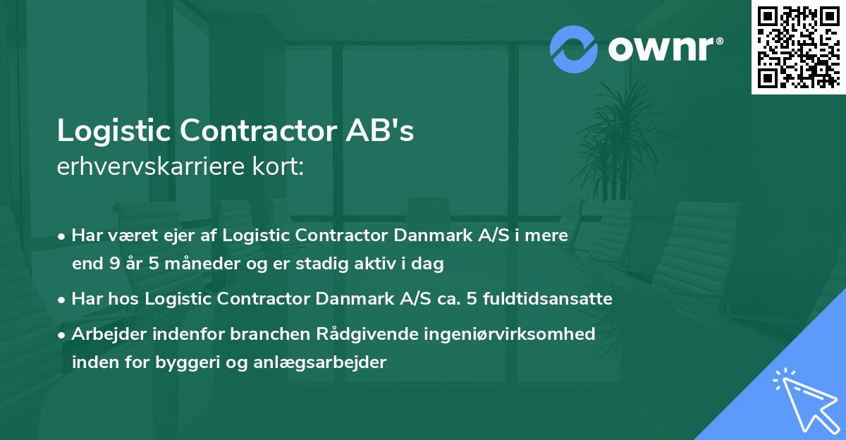 Logistic Contractor AB's erhvervskarriere kort