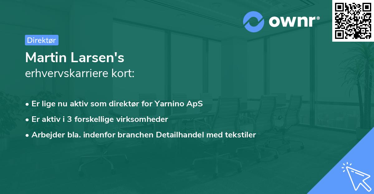 Martin Larsen's erhvervskarriere kort