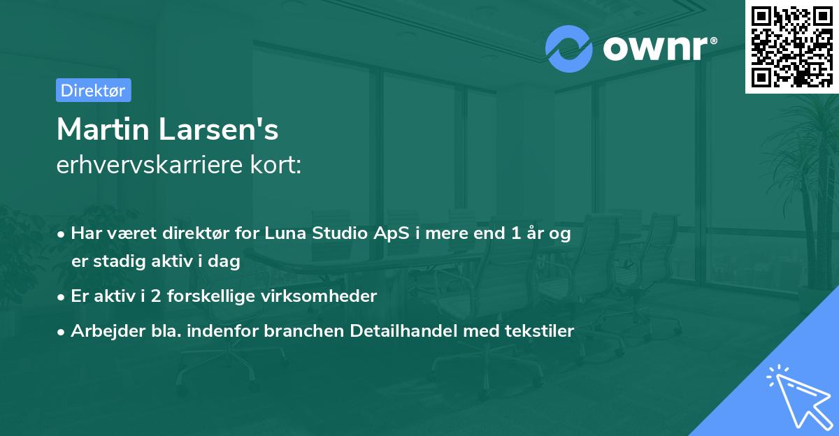 Martin Larsen's erhvervskarriere kort
