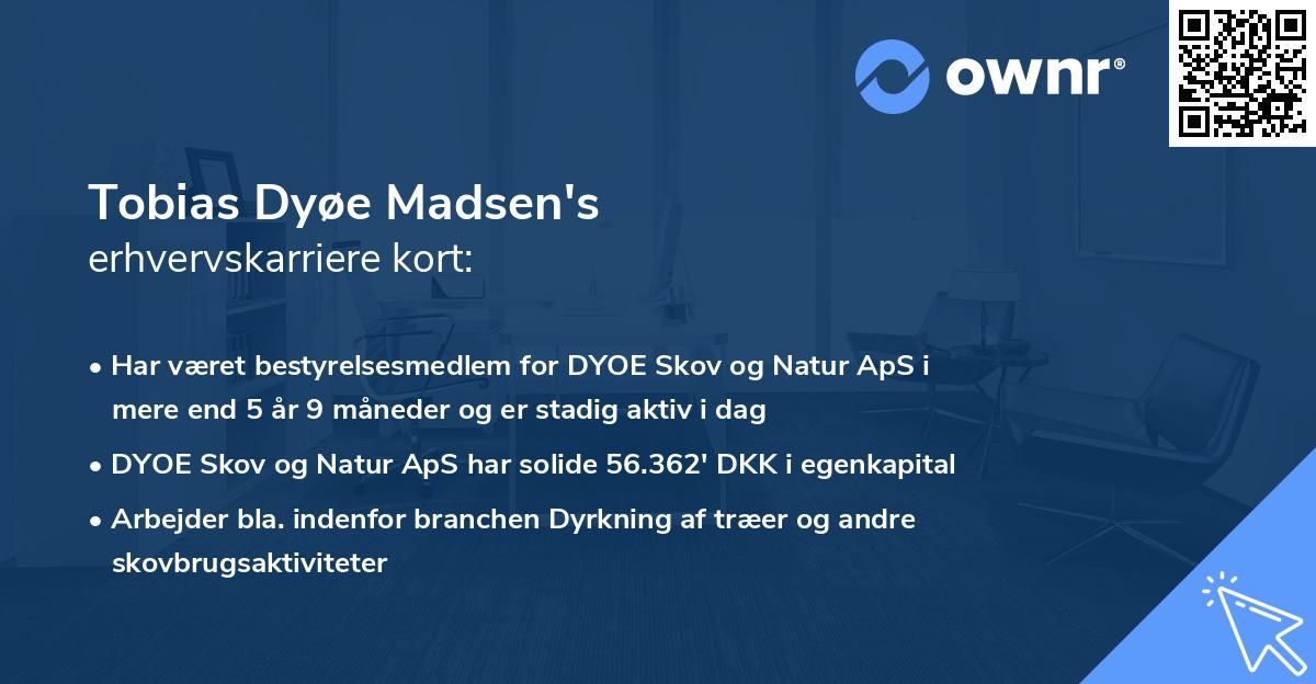 Tobias Dyøe Madsen's erhvervskarriere kort