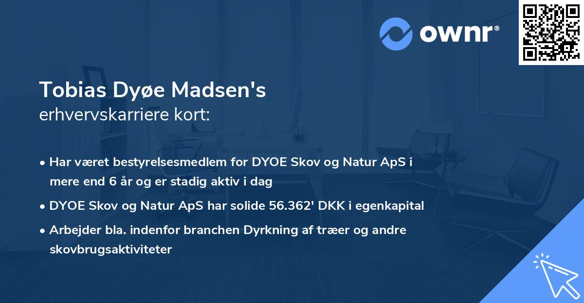 Tobias Dyøe Madsen's erhvervskarriere kort
