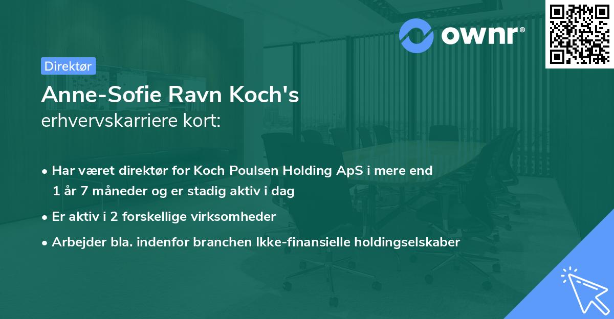 Anne-Sofie Ravn Koch's erhvervskarriere kort