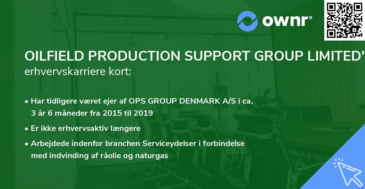 OILFIELD PRODUCTION SUPPORT GROUP LIMITED's erhvervskarriere kort