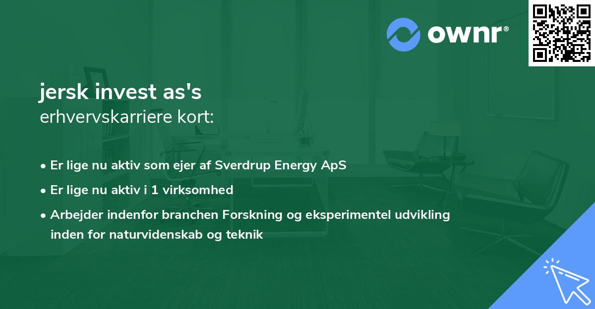 jersk invest as's erhvervskarriere kort