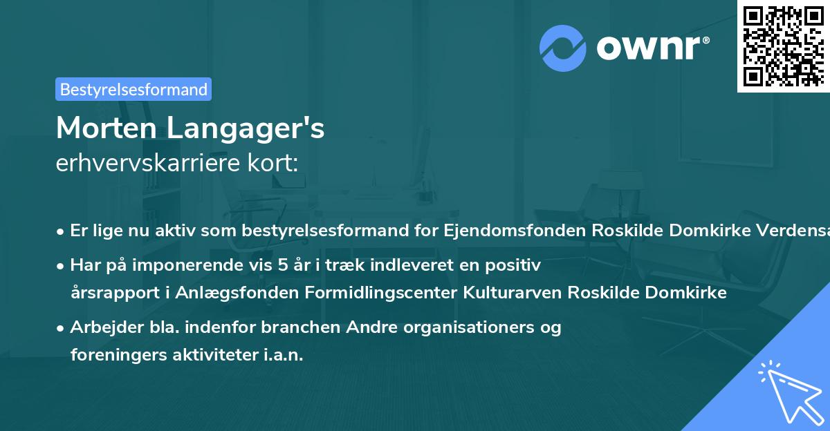 Morten Langager's erhvervskarriere kort