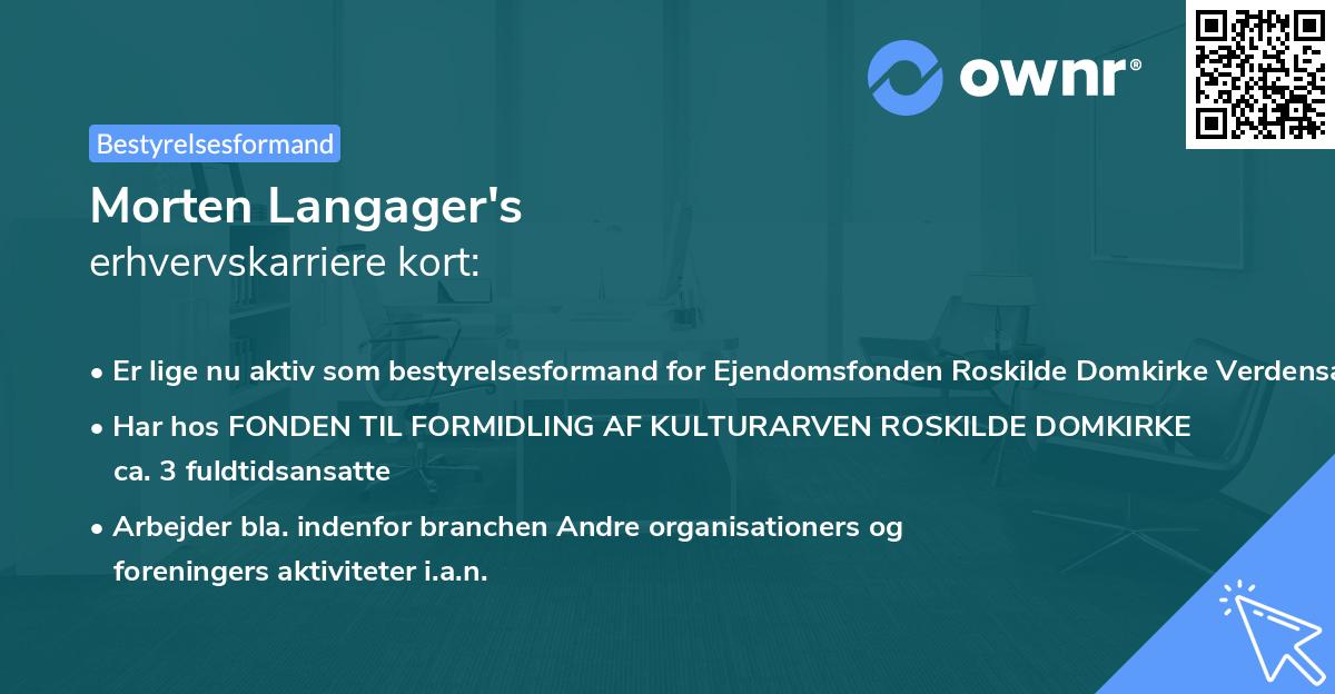 Morten Langager's erhvervskarriere kort