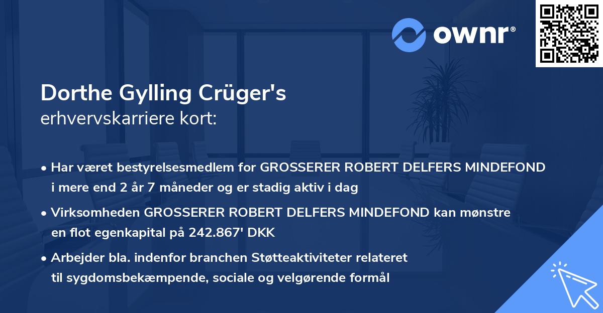 Dorthe Gylling Crüger's erhvervskarriere kort
