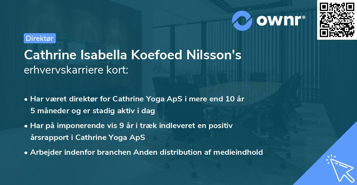 Cathrine Isabella Koefoed Nilsson's erhvervskarriere kort