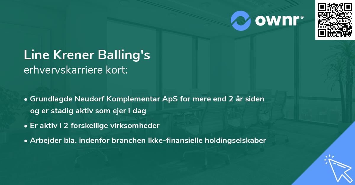 Line Krener Balling's erhvervskarriere kort