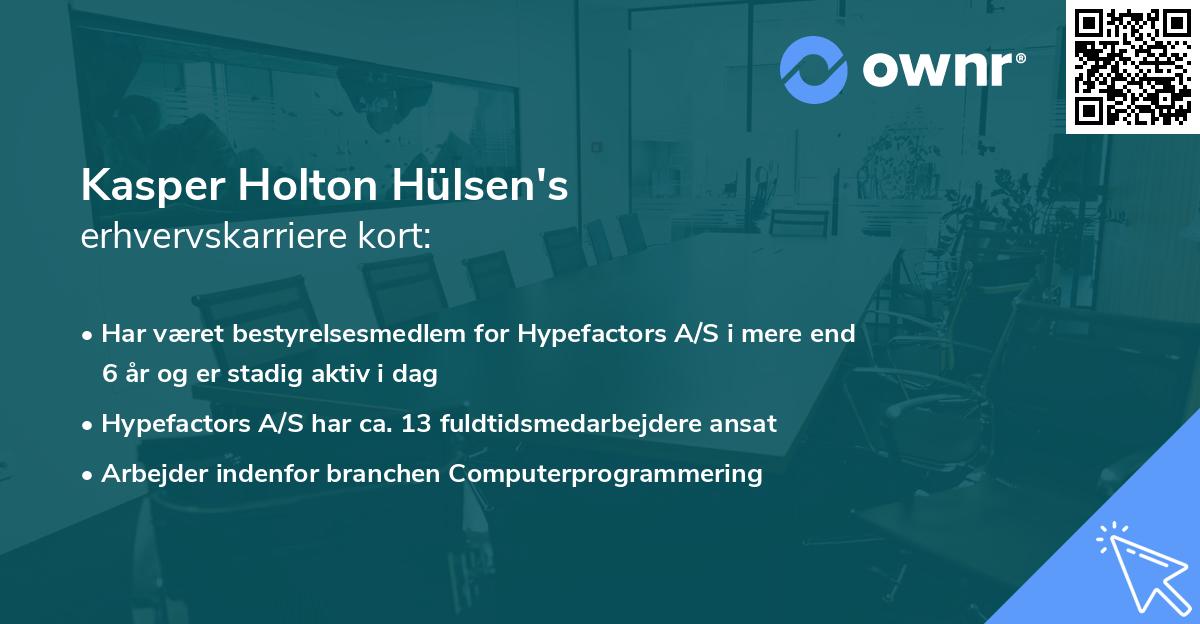 Kasper Holton Hülsen's erhvervskarriere kort