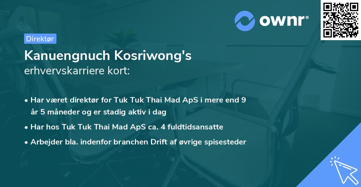 Kanuengnuch Kosriwong's erhvervskarriere kort