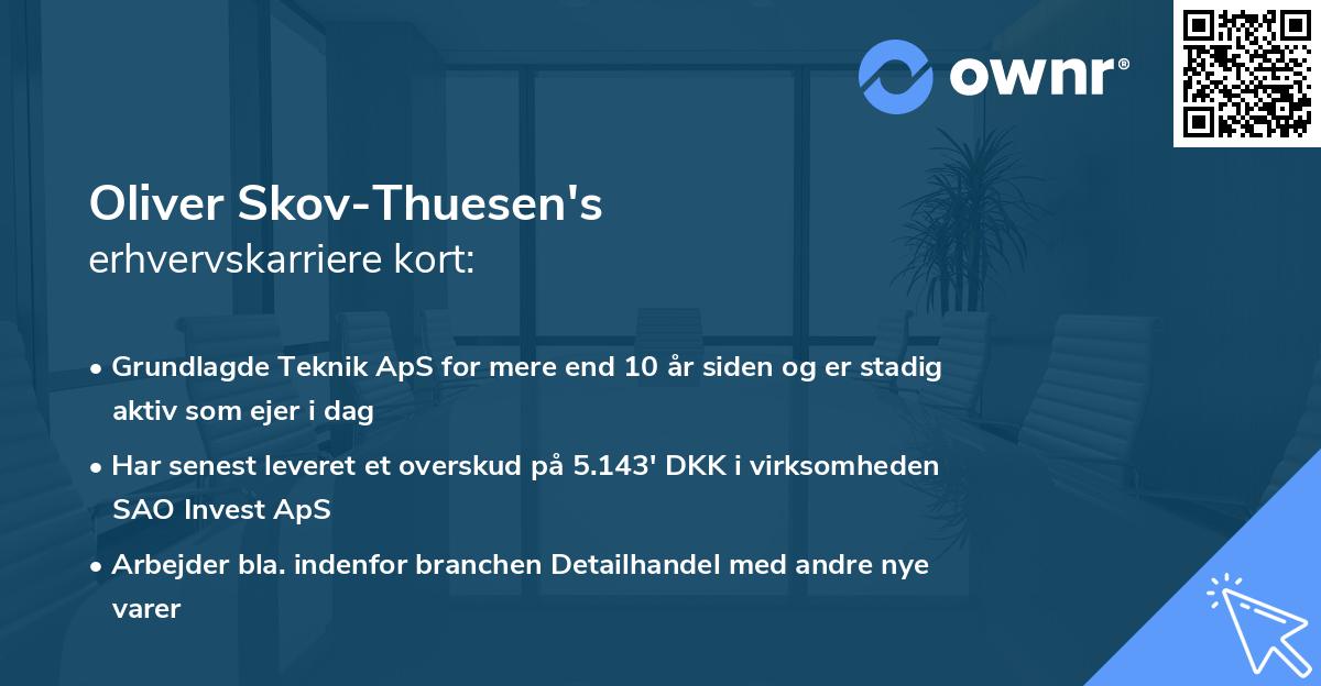 Oliver Skov-Thuesen's erhvervskarriere kort