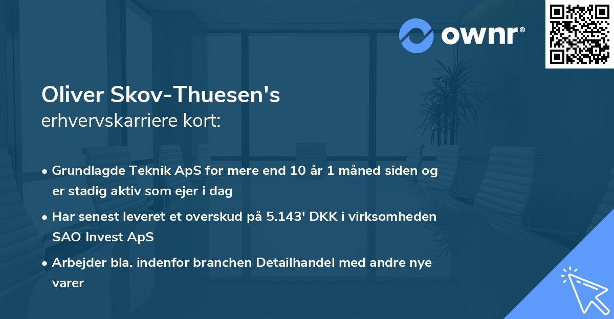Oliver Skov-Thuesen's erhvervskarriere kort